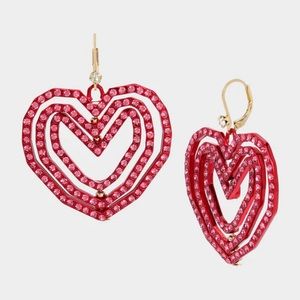 LOOK INTO YOUR HEART HOOK EARRINGS RED website exclusive!